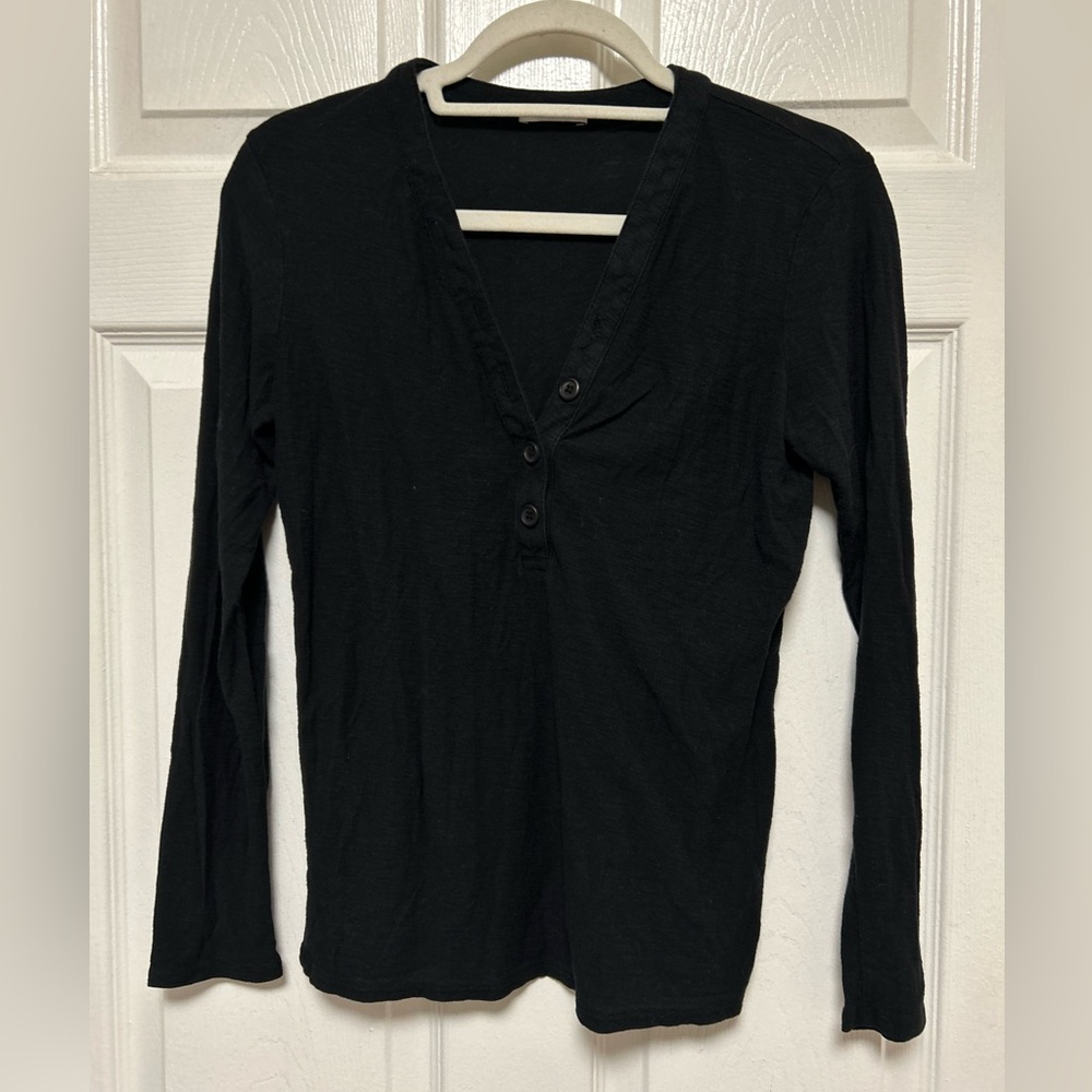 James Perse Women’s Black Top V Neck Size S
